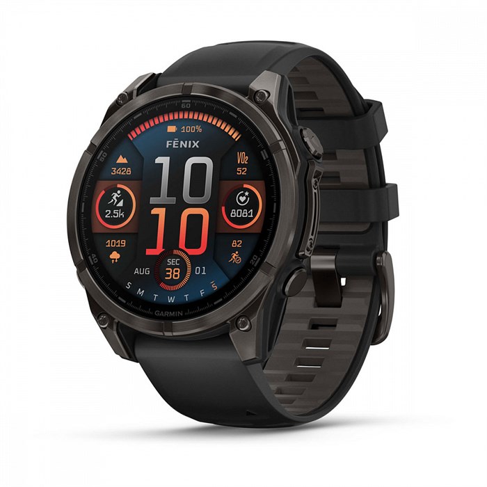 Garmin fenix 8 - 47 мм, AMOLED Sapphire, угольно-черный DLC, пепельно-черный силиконовый ремешок 010-02904-21 2644 - фото 11081