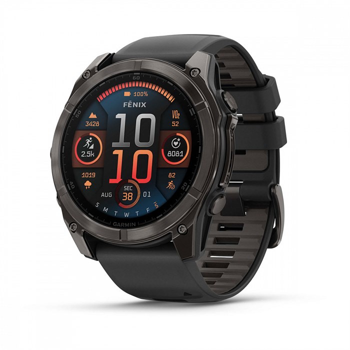 Garmin fenix 8 - 51 мм, AMOLED Sapphire, угольно-серый DLC, пепельно-черный силиконовый ремешок 010-02905-21 2748 - фото 11742