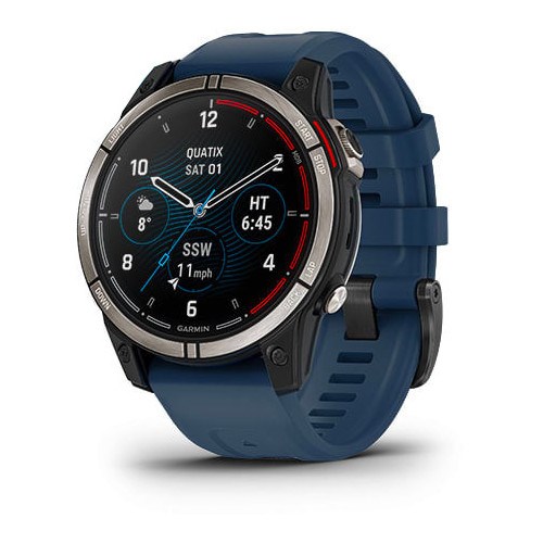 часы Garmin Quatix 7 Pro AMOLED, сапфировое стекло, титановый, темно-синий ремешок 010-02803-81 2868 - фото 12784