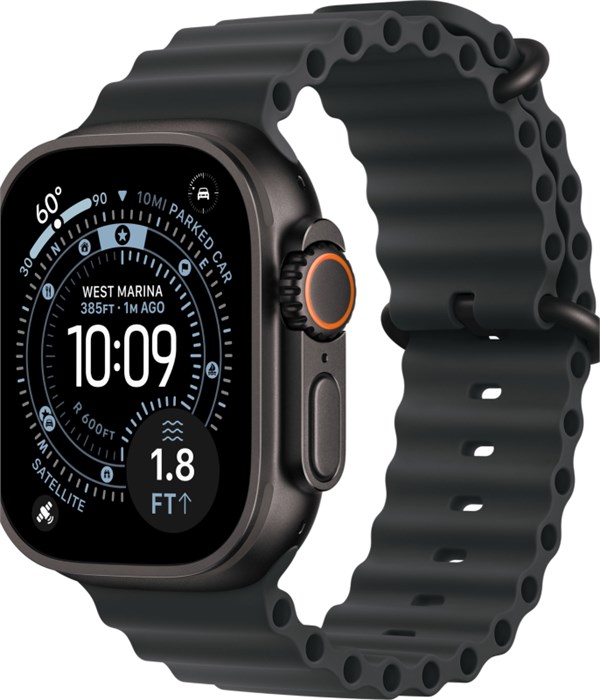 Умные часы Apple Watch Ultra 3, 49 мм, Black Titanium Black Ocean Band 3123 - фото 14400