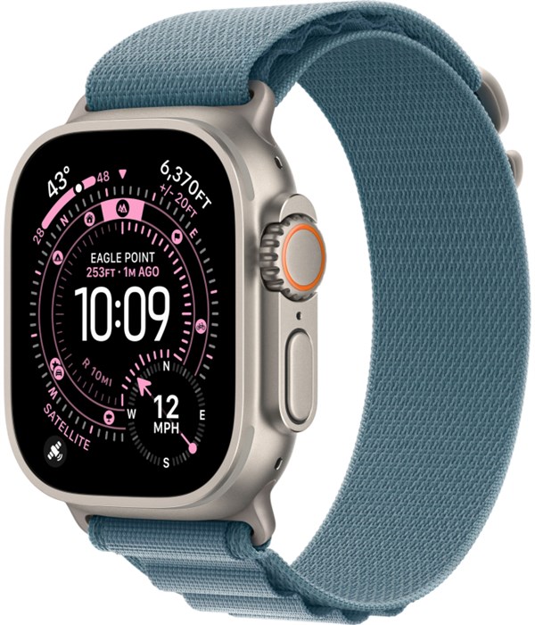 Умные часы Apple Watch Ultra 3, 49 мм, Natural Titanium Light Blue Alpine Loop 3124 - фото 14409