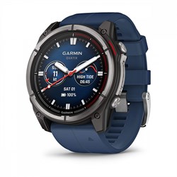 часы Garmin quatix 8 - 47 мм, AMOLED, Sapphire, Titanium, синий силиконовый ремешок Артикул: 010-02904-51 3208