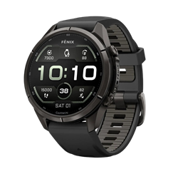 часы Garmin Fenix 9 Pro 43mm AMOLED Carbon Gray DLC Titanium with Black/Pebble Gray Silicone Band 010-04335-15 3651