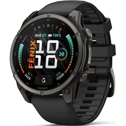Умные часы Garmin Fenix 9 47mm Amoled Sapphire Carbon Gray DLC Titanium with Black Silicone Band (010-04762-11) 3696