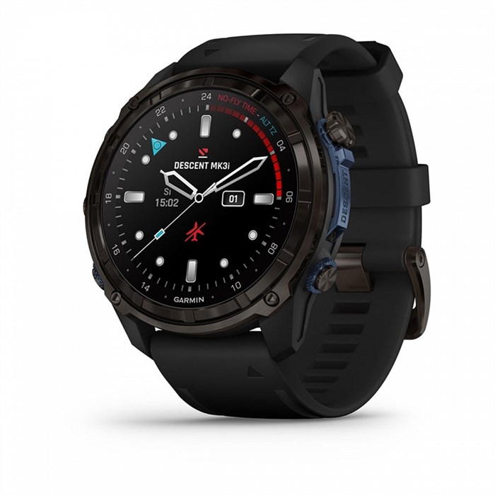 Умные часы Garmin DESCENT MK3I – 43 мм, титановый угольно-серый, DLC, черный силиконовый ремешок - фото 9542