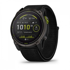 часы Garmin Enduro 3 с черным титановым безелем DLC, черным нейлоновым ремешком UltraFit  010-02751-01 2867