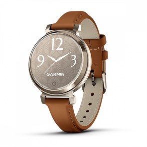 часы Garmin Lily 2 Classic с безелем цвета кремовое золото, коричневый кожаный ремешок 010-02839-02 2875