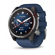 часы Garmin quatix 8 - 47 мм, AMOLED, Sapphire, Titanium, синий силиконовый ремешок Артикул: 010-02904-51 3208