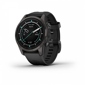 Умные часы Garmin Epix Pro (Gen 2) Sapphire Edition 42 мм, титановый, угольно-серый, DLC, черный ремешок 010-02802-15