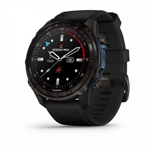 Умные часы Garmin DESCENT MK3I – 43 мм, титановый угольно-серый, DLC, черный силиконовый ремешок