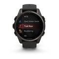 Garmin fenix 8 - 43 мм, AMOLED Sapphire, угольно-черный DLC, пепельно-серый ремешок 010-02903-21 2639