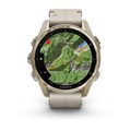 Garmin  fenix 8 - 43 мм, AMOLED Sapphire, золотистый, серый кожаный ремешок 010-02903-40 2640