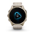 Garmin  fenix 8 - 43 мм, AMOLED Sapphire, золотистый, серый кожаный ремешок 010-02903-40 2640