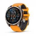 Garmin fenix 8 - 47 мм, AMOLED Sapphire, Titanium, светло-серый, оранжевый силиконовый ремешок 010-02904-11 2645 - фото 11094