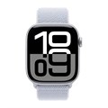Apple Watch Series 10, 42 мм, серебристого цвета, текстильный браслет дымчато-голубого цвета 2725 - фото 11543