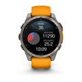 Garmin fenix 8 - 51 мм, AMOLED Sapphire, Titanium, светло-серый, оранжевый силиконовый ремешок 010-02905-11 2749 - фото 11748