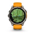 Garmin fenix 8 - 51 мм, AMOLED Sapphire, Titanium, светло-серый, оранжевый силиконовый ремешок 010-02905-11 2749 - фото 11751