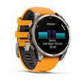 Garmin fenix 8 - 51 мм, AMOLED Sapphire, Titanium, светло-серый, оранжевый силиконовый ремешок 010-02905-11 2749 - фото 11754