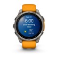Garmin fenix 8 - 51 мм, AMOLED Sapphire, Titanium, светло-серый, оранжевый силиконовый ремешок 010-02905-11 2749 - фото 11755