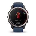 часы Garmin Quatix 7 Pro AMOLED, сапфировое стекло, титановый, темно-синий ремешок 010-02803-81 2868