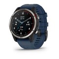 часы Garmin Quatix 7 Sapphire AMOLED  титановый с синим силиконовым ремешком 010-02582-61 2870 - фото 12817