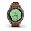 Умные часы Garmin Fenix 7 Pro Sapphire Solar титановый серый с коричневым кожаным ремешком  010-02777-30 2190 - фото 7624