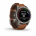Умные часы Garmin Fenix 7 Pro Sapphire Solar титановый серый с коричневым кожаным ремешком  010-02777-30 2190 - фото 7625