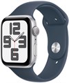 Умные часы Apple Watch Series SE Gen 2 2023 40 мм Aluminium Case GPS, Silver/Storm Blue Sport Band - фото 8860
